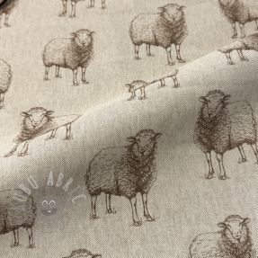 Dekorativna tkanina Linenlook Pen Drawing Sheep digital print