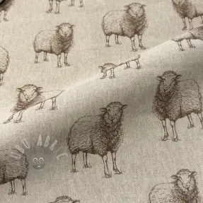 Dekorativna tkanina Linenlook Pen Drawing Sheep digital print