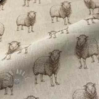 Dekorativna tkanina Linenlook Pen Drawing Sheep digital print