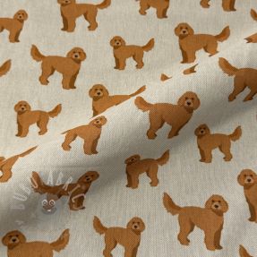 Dekorativna tkanina Linenlook Labradoodle Dog Love digital print