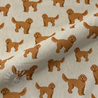 Dekorativna tkanina Linenlook Labradoodle Dog Love digital print