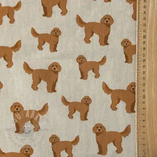 Dekorativna tkanina Linenlook Labradoodle Dog Love digital print