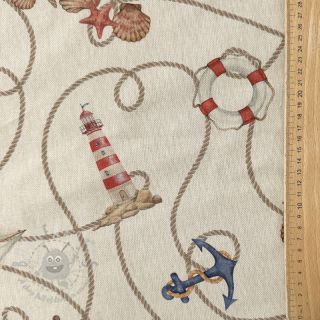 Dekorativna tkanina Linenlook Maritime Rope Mix digital print