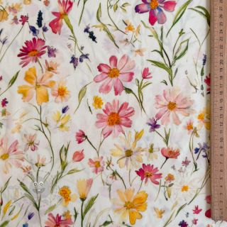 Viskoza RADIANCE Flowers Rubie digital print