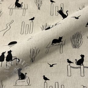 Dekorativna tkanina Linenlook premium Cat Sea Life