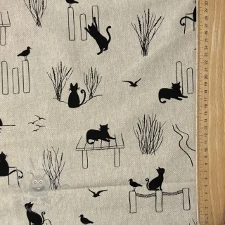 Dekorativna tkanina Linenlook premium Cat Sea Life