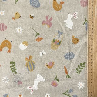 Dekorativna tkanina Linenlook premium Easter Doodle Icon