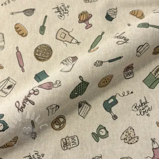 Dekorativna tkanina Linenlook premium Bake Off Doodle