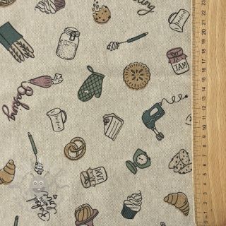Dekorativna tkanina Linenlook premium Bake Off Doodle