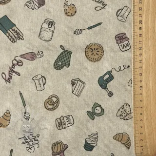 Dekorativna tkanina Linenlook premium Bake Off Doodle