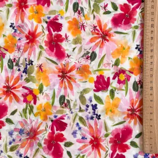 Viskoza DOBBY Flowers digital print