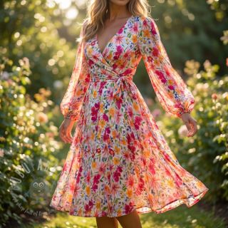 Viskoza DOBBY Flowers digital print