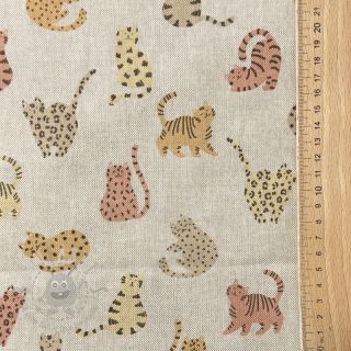 Dekorativna tkanina Linenlook premium Cute Wild Cat