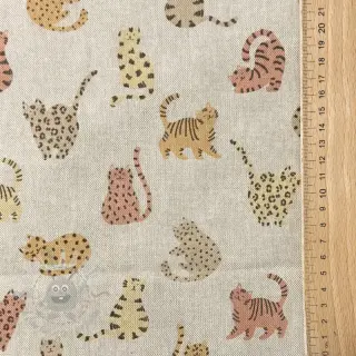Dekorativna tkanina Linenlook premium Cute Wild Cat