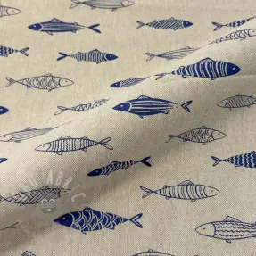 Dekorativna tkanina Linenlook premium Fish Swimming School