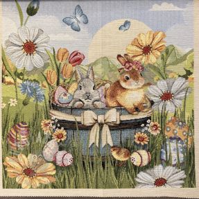 Dekorativna tkanina GOBELIN PREMIUM Floral Easter Bunny PANEL