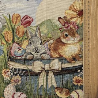 Dekorativna tkanina GOBELIN PREMIUM Floral Easter Bunny PANEL