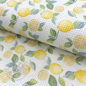 Pamučni vafel Lemons digital print