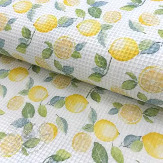 Pamučni vafel Lemons digital print
