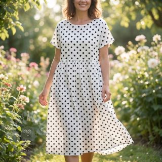Viskoza RADIANCE Polka dot white