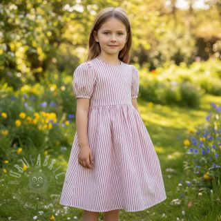 Tetra Tkanina/Muslin YARN DYED Summer stripe rose