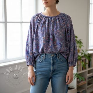 Viskoza ECOVERO Flowers Galia purple