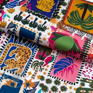 Pamuk SATIN Summer patchwork digital print