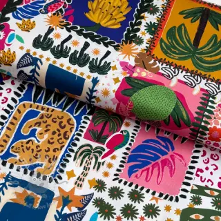 Pamuk SATIN Summer patchwork digital print