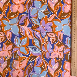 Pamuk VISCOSE Flowers dark petrol
