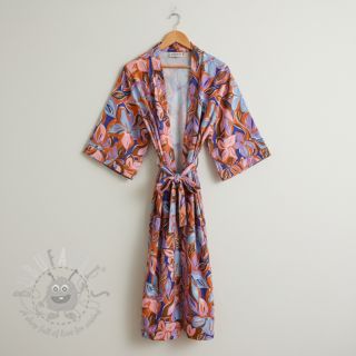 Pamuk VISCOSE Flowers dark petrol