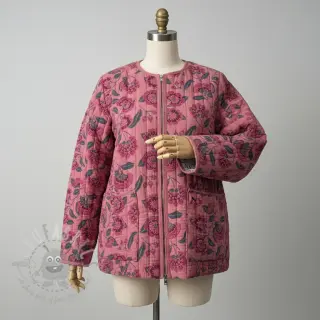 Tetra Tkanina/Muslin STEPPED Flowers mauve