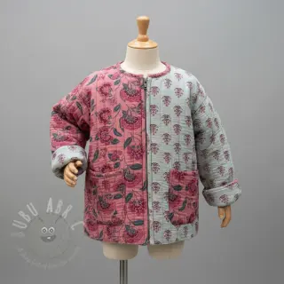 Tetra Tkanina/Muslin STEPPED Flowers mauve