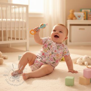 Tetra Tkanina/Muslin Flowers pink dream digital print