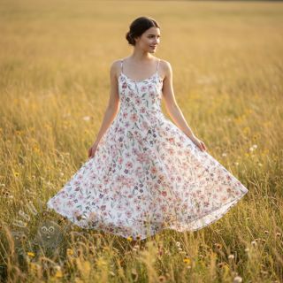 Tetra Tkanina/Muslin Flowers Jana digital print