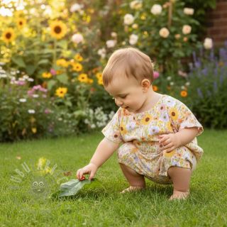 Tetra Tkanina/Muslin Flowers Hot summer digital print