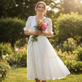 Tetra Tkanina/Muslin BORDER Helene white