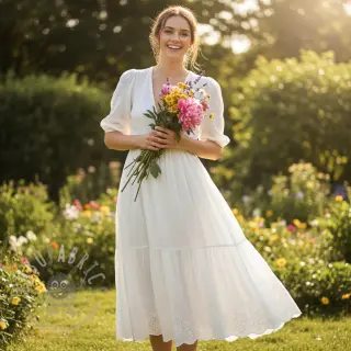 Tetra Tkanina/Muslin BORDER Helene white
