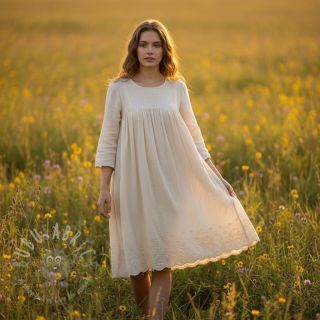 Tetra Tkanina/Muslin BORDER Helene natural