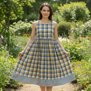 Tetra Tkanina/Muslin DOUBLE SIDED Summer Check