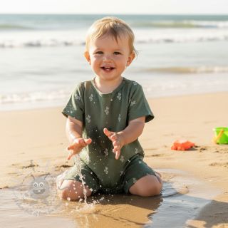 Tetra Tkanina/Muslin EMBROIDERY Cactus green