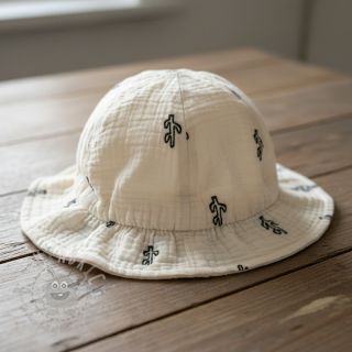 Tetra Tkanina/Muslin EMBROIDERY Cactus SIMPLY NATURAL