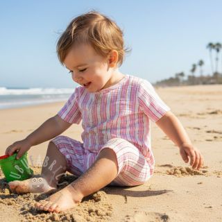 Tetra Tkanina/Muslin YARN DYED Stripe in stripe pink