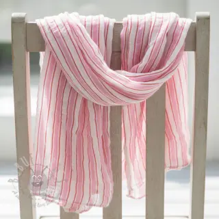 Tetra Tkanina/Muslin YARN DYED Stripe in stripe pink