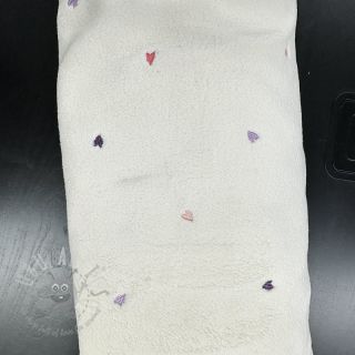 Tkanina za kapute TEDDY EMBROIDERY Hearts ecru 2nd class