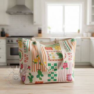 Dekorativna tkanina Linenlook Pura Vida Patch digital print