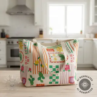 Dekorativna tkanina Linenlook Pura Vida Patch digital print