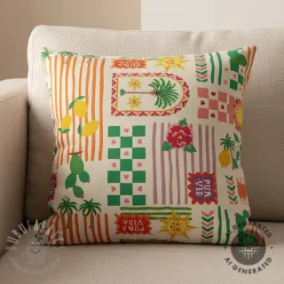 Dekorativna tkanina Linenlook Pura Vida Patch digital print