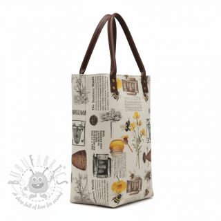 Dekorativna tkanina Linenlook Bee Honey Recipe digital print