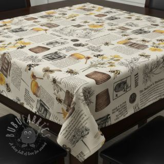 Dekorativna tkanina Linenlook Bee Honey Recipe digital print