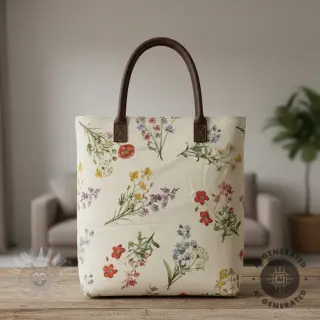 Dekorativna tkanina Linenlook Delicate Floral Field digital print